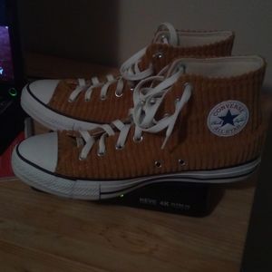 Beautiful one of a kind felt converse hi tops.